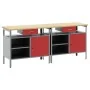 Set de Banco de Trabajo de 2 Piezas de Rojo Acero by , Work tables - Ref: Foro24-3321389, Price: 352,15 €, Discount: %