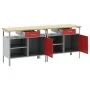 Set de Banco de Trabajo de 2 Piezas de Rojo Acero by , Work tables - Ref: Foro24-3321389, Price: 352,15 €, Discount: %