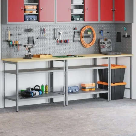 Conjunto de Banco de Trabajo de 3 Piezas Gris Acero by , Work tables - Ref: Foro24-3321391, Price: 267,13 €, Discount: %