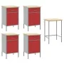 Set de cabina de trabajo y mesa de esquina de 5 piezas en madera roja | Foro24.es | Tu tienda online para hogar, jardín y más Foro24.es