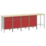 Set de cabina de trabajo y mesa de esquina de 5 piezas en madera roja | Foro24.es | Tu tienda online para hogar, jardín y más Foro24.es