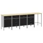 Set de mueble de trabajo y mesa de esquina de 5 piezas negra de madera | Foro24.es | Tu tienda online para hogar, jardín y más Foro24.es