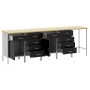 Set de mueble de trabajo y mesa de esquina de 5 piezas negra de madera | Foro24.es | Tu tienda online para hogar, jardín y más Foro24.es