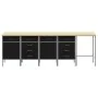 Set de mueble de trabajo y mesa de esquina de 5 piezas negra de madera | Foro24.es | Tu tienda online para hogar, jardín y más Foro24.es