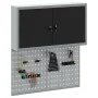 Conjunto de gabinete de herramientas y panel perforado de 3 piezas montado en la pared de metal negro | Foro24.es | Tu tienda online para hogar, jardín y más Foro24.es