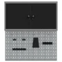 Conjunto de gabinete de herramientas y panel perforado de 3 piezas montado en la pared de metal negro | Foro24.es | Tu tienda online para hogar, jardín y más Foro24.es