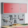 Set de Cabinet de Herramientas y Panel de Clavos de 5 Piezas Montado en la Pared Rojo de Metal | Foro24.es | Tu tienda online para hogar, jardín y más Foro24.es