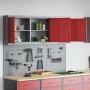 Set de Cabinet de Herramientas y Panel de Clavos de 5 Piezas Montado en la Pared Rojo de Metal | Foro24.es | Tu tienda online para hogar, jardín y más Foro24.es