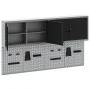 Conjunto de gabinete de herramientas y panel perforado de 6 piezas montado en la pared de en metal negro von , Werkzeugorgani...