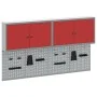 Conjunto de gabinete de herramientas y panel de clavijas de 6 piezas montado en la pared de en metal rojo by , Tool Organizat...