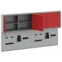 Conjunto de gabinete de herramientas y panel de clavijas de 6 piezas montado en la pared de en metal rojo by , Tool Organizat...