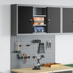 Set de Gabinete y Tablero de Herramientas de 3 Piezas Montado en la Pared Metal Negro de , Organización y almacenamiento de h...