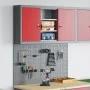 Conjunto de gabinete de herramientas y panel perforado de 3 piezas montado en la pared en metal rojo | Foro24.es | Tu tienda online para hogar, jardín y más Foro24.es
