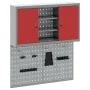 Conjunto de gabinete de herramientas y panel perforado de 3 piezas montado en la pared en metal rojo | Foro24.es | Tu tienda online para hogar, jardín y más Foro24.es