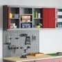 Conjunto de gabinete de herramientas y panel perforado de 3 piezas montado en la pared en metal rojo | Foro24.es | Tu tienda online para hogar, jardín y más Foro24.es