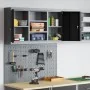 Set de Gabinete y Tablero de Herramientas de 3 Piezas Montado en la Pared Metal Negro von , Werkzeugorganisation und -lagerun...