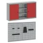 Conjunto de gabinete de herramientas y panel perforado de 3 piezas montado en la pared en metal rojo | Foro24.es | Tu tienda online para hogar, jardín y más Foro24.es