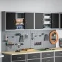 Set de gabinete de herramientas y panel perforado de 4 piezas montado en la pared, metal negro by , Tool Organization and Sto...