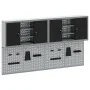 Set de gabinete de herramientas y panel perforado de 4 piezas montado en la pared, metal negro by , Tool Organization and Sto...