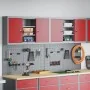 Conjunto de 4 Piezas de Gabinete y Panel Perforado Wall Mounted Rojo Metal | Foro24.es | Tu tienda online para hogar, jardín y más Foro24.es