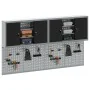 Set de gabinete de herramientas y panel perforado de 4 piezas montado en la pared, metal negro by , Tool Organization and Sto...