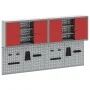 Conjunto de 4 Piezas de Gabinete y Panel Perforado Wall Mounted Rojo Metal | Foro24.es | Tu tienda online para hogar, jardín y más Foro24.es