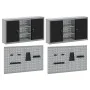 Set de gabinete de herramientas y panel perforado de 4 piezas montado en la pared, metal negro by , Tool Organization and Sto...