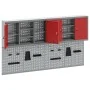 Conjunto de 4 Piezas de Gabinete y Panel Perforado Wall Mounted Rojo Metal | Foro24.es | Tu tienda online para hogar, jardín y más Foro24.es