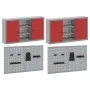 Conjunto de 4 Piezas de Gabinete y Panel Perforado Wall Mounted Rojo Metal | Foro24.es | Tu tienda online para hogar, jardín y más Foro24.es