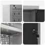 Set de gabinete de herramientas y panel perforado de 4 piezas montado en la pared, metal negro by , Tool Organization and Sto...