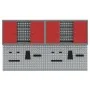 Conjunto de 4 Piezas de Gabinete y Panel Perforado Wall Mounted Rojo Metal | Foro24.es | Tu tienda online para hogar, jardín y más Foro24.es
