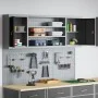 Conjunto de Gabinete de Herramientas y Panel de Perforaciones de 6 Piezas de Montado en la Pared Negro Metal von , Werkzeugor...