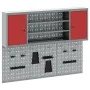 Conjunto de armario de herramientas y panel de clavijas de 6 piezas montado en la pared de metal rojo von , Werkzeugorganisat...