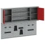 Conjunto de armario de herramientas y panel de clavijas de 6 piezas montado en la pared de metal rojo von , Werkzeugorganisat...