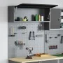 Juego de Gabinete de Herramientas de 3 Piezas y Panel Perforado Montado en la Pared de Metal Negro by , Tool Organization and...