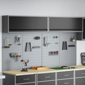 Juego de Gabinete y Panel de Herramientas de 6 Piezas Montado en la Pared de Metal Negro by , Tool Organization and Storage -...