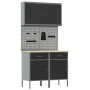 Conjunto de gabinete de trabajo y panel perforado de 5 piezas Negro MDF y metal by , Work tables - Ref: Foro24-3321416, Price...