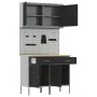 Conjunto de gabinete de trabajo y panel perforado de 5 piezas Negro MDF y metal by , Work tables - Ref: Foro24-3321416, Price...