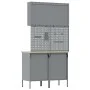 Conjunto de gabinete de trabajo y panel perforado de 5 piezas Negro MDF y metal by , Work tables - Ref: Foro24-3321416, Price...