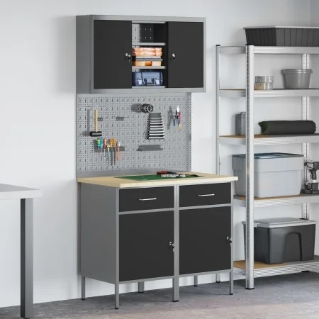 Set de Gabinetes de Trabajo Set de 5 Negro Acero Estándar by , Work tables - Ref: Foro24-3321418, Price: 393,47 €, Discount: %