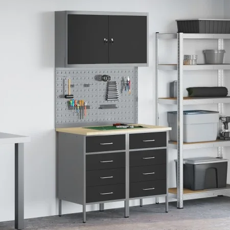 Set de Gabinete de Trabajo Set de 4 Negro Acero Grande de , Mesas de trabajo - Ref: Foro24-3321420, Precio: 408,79 €, Descuen...