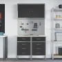 Set de Gabinete de Trabajo Set de 4 Negro Acero Grande de , Mesas de trabajo - Ref: Foro24-3321420, Precio: 408,79 €, Descuen...