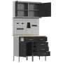 Set de Gabinete de Trabajo Set de 4 Negro Acero Mediano de , Mesas de trabajo - Ref: Foro24-3321424, Precio: 385,60 €, Descue...