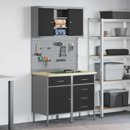 Juego de Banco de Trabajo de 5 Piezas de Acero Negro de , Mesas de trabajo - Ref: Foro24-3321426, Precio: 399,00 €, Descuento: %