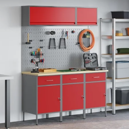 Conjunto de Banco de Trabajo de 8 Piezas en Acero Rojo by , Work tables - Ref: Foro24-3321433, Price: 547,34 €, Discount: %