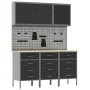 Conjunto de banco de trabajo de 8 piezas en acero negro by , Work tables - Ref: Foro24-3321434, Price: 631,04 €, Discount: %