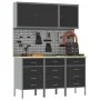 Conjunto de banco de trabajo de 8 piezas en acero negro by , Work tables - Ref: Foro24-3321434, Price: 631,04 €, Discount: %