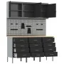 Conjunto de banco de trabajo de 8 piezas en acero negro by , Work tables - Ref: Foro24-3321434, Price: 631,04 €, Discount: %