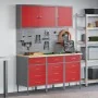 Conjunto de gabinete de trabajo y tablero de clavos de 8 piezas rojo MDF y metal von , Arbeitstische - Ref: Foro24-3321435, P...
