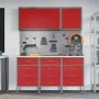 Conjunto de gabinete de trabajo y tablero de clavos de 8 piezas rojo MDF y metal von , Arbeitstische - Ref: Foro24-3321435, P...